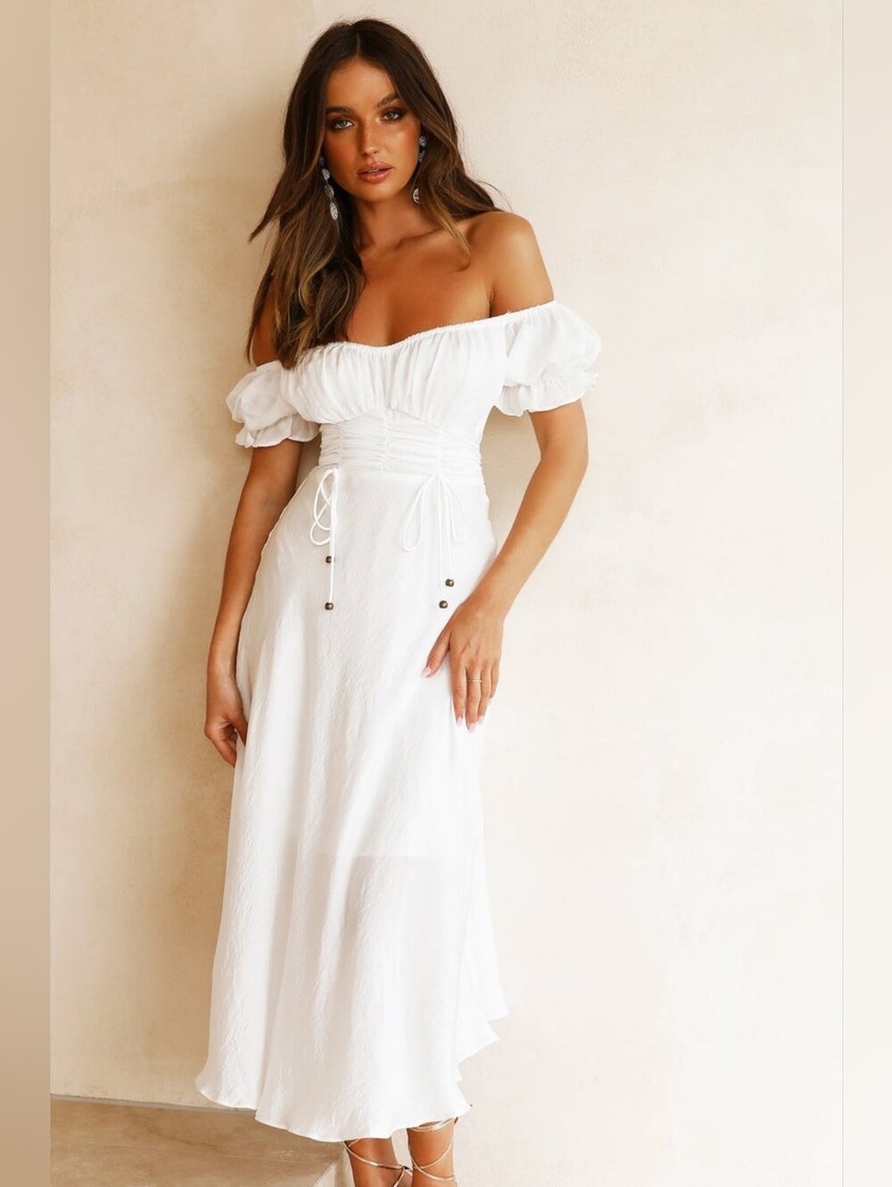 SAGE +PAIGE Satin-finish midi dress